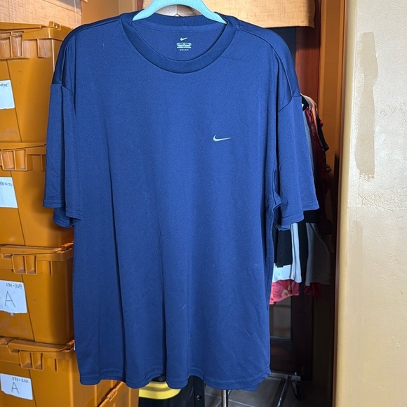 Nike Other - Nike Navy Blue Performance Tee w/ Embroidered Swoosh Size Large